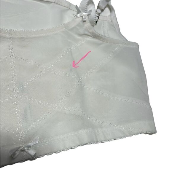 Vintage Underscore 5XL White Bra Cute Little Bows Scalloped Hem 5X Philippines - Picture 9 of 9